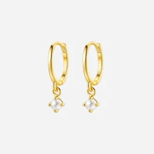 ANDCOPENHAGEN - ØRERINGE HOOPS - 18 KARAT GULDBELAGT 925 STERLINGSØLV - MONICA PEARL