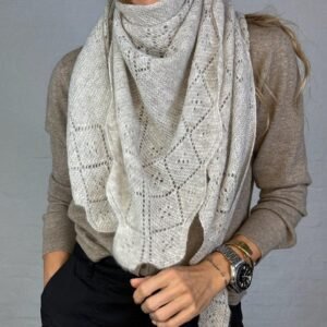 ANDCOPENHAGEN - CASHMERETØKLÆDE - TRIANGLE TRINITY STOR 100% CASHMERE - LIGHT BEIGE