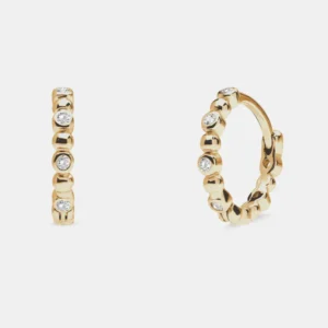 ANDCOPENHAGEN - ØRERINGE HOOPS - 18 KARAT GULDBELAGT 925 STERLINGSØLV - MILLE SHINY DOT